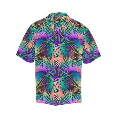 Neon Flower Tropical Palm Men Hawaiian Shirt