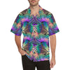 Neon Flower Tropical Palm Men Hawaiian Shirt