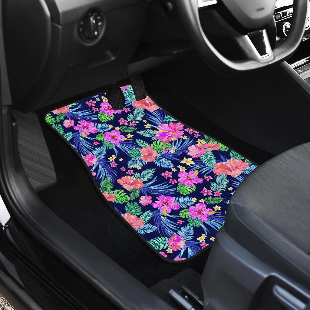 Neon Hibiscus Pattern Print Design HB016 Car Floor Mats-JORJUNE.COM