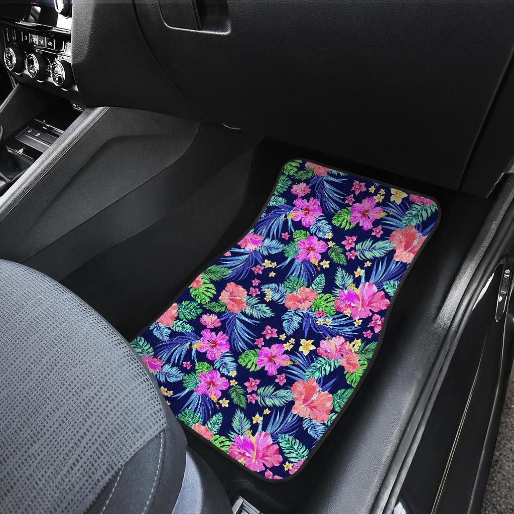 Neon Hibiscus Pattern Print Design HB016 Car Floor Mats-JORJUNE.COM