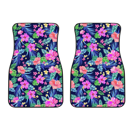 Neon Hibiscus Pattern Print Design HB016 Car Floor Mats-JORJUNE.COM