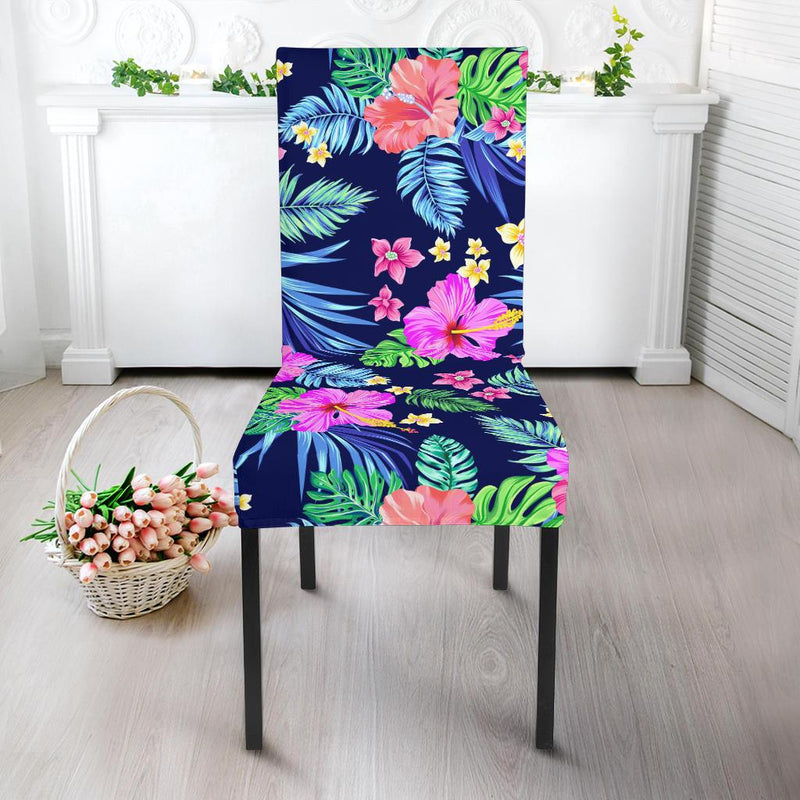 Neon Hibiscus Pattern Print Design HB016 Dining Chair Slipcover-JORJUNE.COM