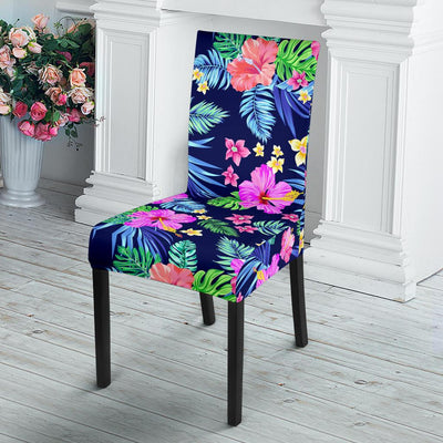 Neon Hibiscus Pattern Print Design HB016 Dining Chair Slipcover-JORJUNE.COM