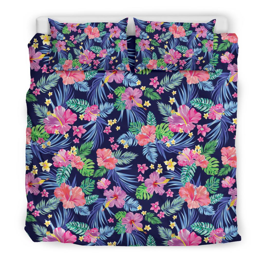 Neon Hibiscus Pattern Print Design HB016 Duvet Cover Bedding Set-JORJUNE.COM