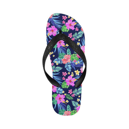 Neon Hibiscus Pattern Print Design HB016 Flip Flops-JorJune