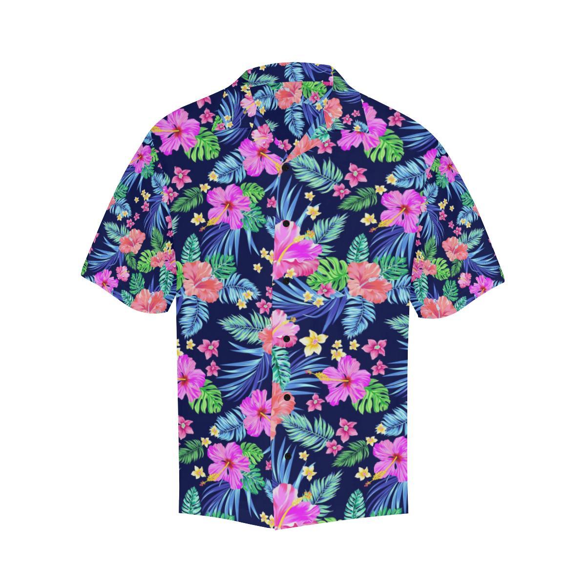 Neon Hibiscus Pattern Print Design HB016 Men Hawaiian Shirt-JorJune