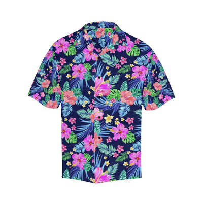 Neon Hibiscus Pattern Print Design HB016 Men Hawaiian Shirt-JorJune