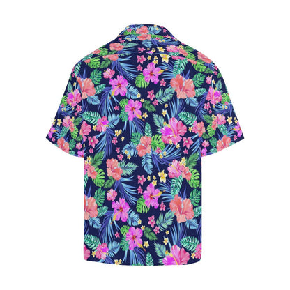 Neon Hibiscus Pattern Print Design HB016 Men Hawaiian Shirt-JorJune