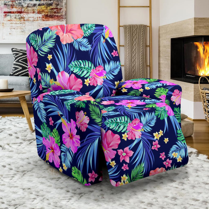 Neon Hibiscus Pattern Print Design HB016 Recliner Slipcover-JORJUNE.COM