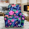 Neon Hibiscus Pattern Print Design HB016 Recliner Slipcover-JORJUNE.COM