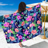 Neon Hibiscus Pattern Print Design HB016 Sarong Pareo Wrap-JORJUNE.COM