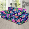 Neon Hibiscus Pattern Print Design HB016 Sofa Slipcover-JORJUNE.COM