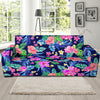 Neon Hibiscus Pattern Print Design HB016 Sofa Slipcover-JORJUNE.COM