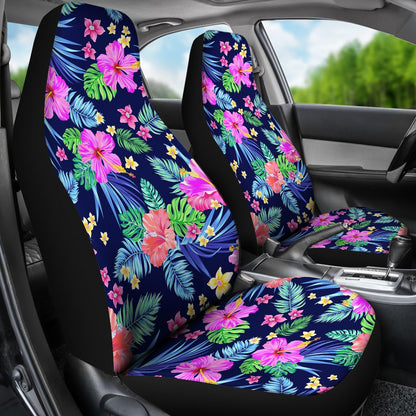 Neon Hibiscus Pattern Print Design HB016 Universal Fit Car Seat Covers-JorJune