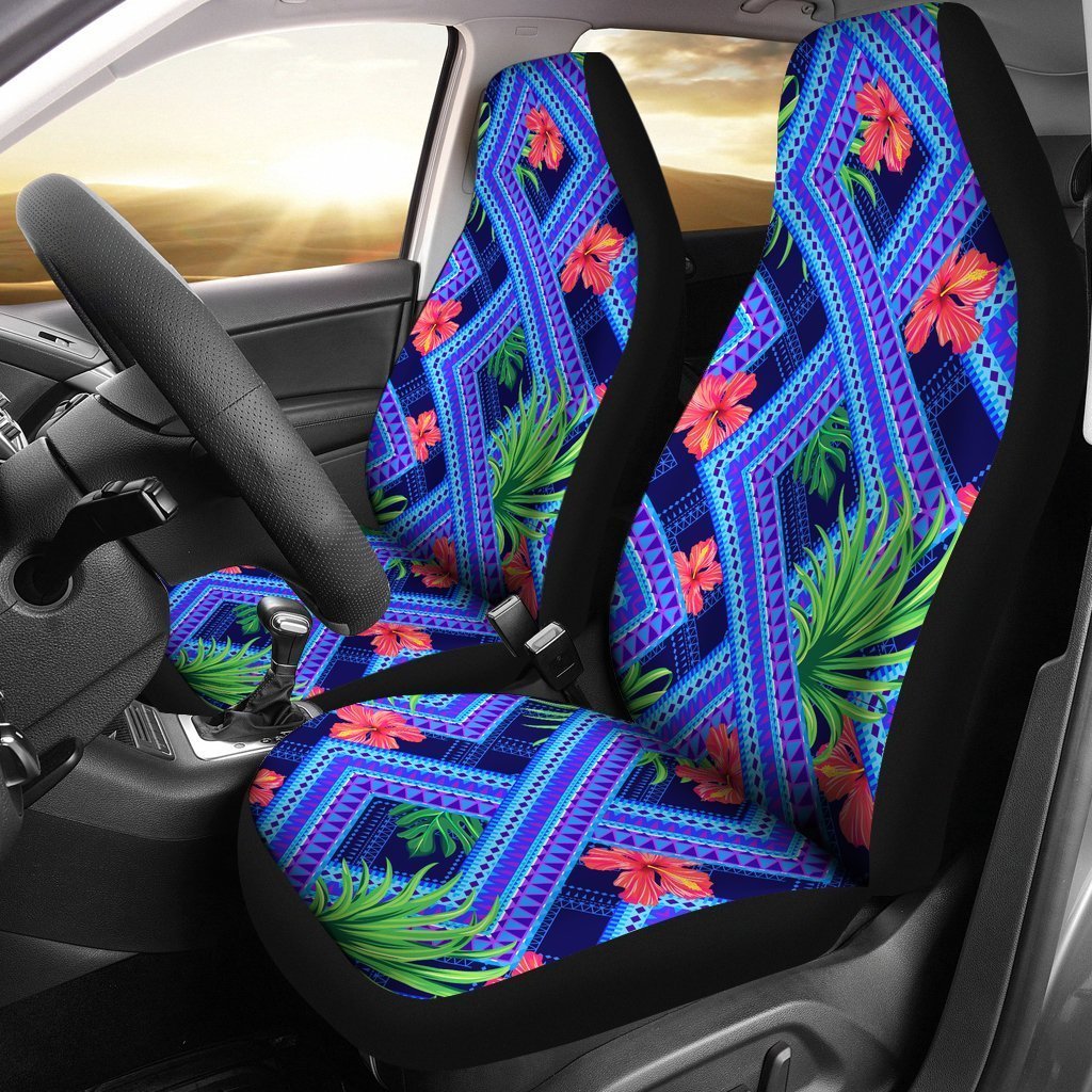Neon Hibiscus Hawaiian tropical Universal Fit Car Seat Covers