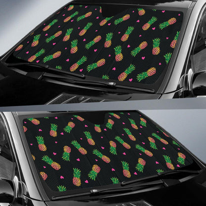 Neon Pineapple Pattern Print Design A04 Car Sun Shades-JORJUNE.COM