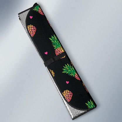 Neon Pineapple Pattern Print Design A04 Car Sun Shades-JORJUNE.COM