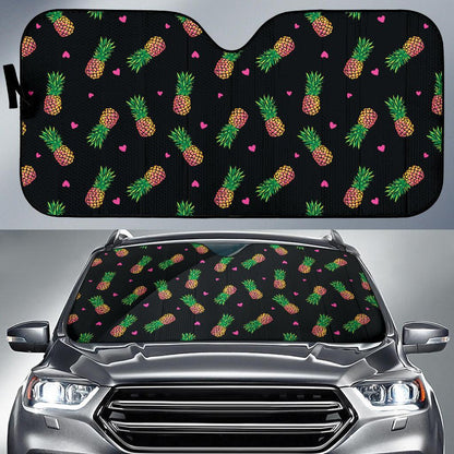 Neon Pineapple Pattern Print Design A04 Car Sun Shades-JORJUNE.COM