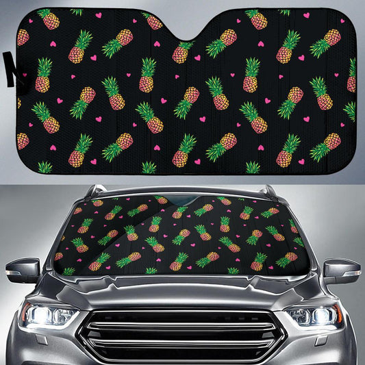 Neon Pineapple Pattern Print Design A04 Car Sun Shades-JORJUNE.COM