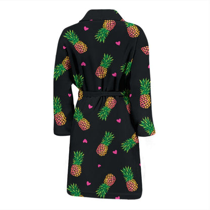 Neon Pineapple Pattern Print Design A04 Men Bathrobe-JORJUNE.COM