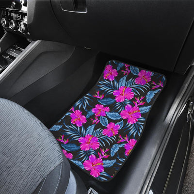 Neon Pink Hibiscus Pattern Print Design HB015 Car Floor Mats-JORJUNE.COM