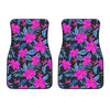 Neon Pink Hibiscus Pattern Print Design HB015 Car Floor Mats-JORJUNE.COM