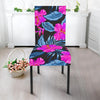 Neon Pink Hibiscus Pattern Print Design HB015 Dining Chair Slipcover-JORJUNE.COM