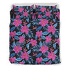 Neon Pink Hibiscus Pattern Print Design HB015 Duvet Cover Bedding Set-JORJUNE.COM
