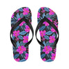 Neon Pink Hibiscus Pattern Print Design HB015 Flip Flops-JorJune