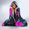 Neon Pink Hibiscus Pattern Print Design HB015 Hooded Blanket-JORJUNE.COM