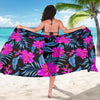 Neon Pink Hibiscus Pattern Print Design HB015 Sarong Pareo Wrap-JORJUNE.COM