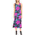 Neon Pink Hibiscus Pattern Print Design HB015 Sleeveless Open Fork Long Dress