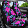 Neon Pink Hibiscus Pattern Print Design HB015 Universal Fit Car Seat Covers-JorJune
