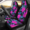 Neon Pink Hibiscus Pattern Print Design HB015 Universal Fit Car Seat Covers-JorJune