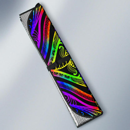 Neon Trible Rainbow Pattern Print Design A01 Car Sun Shades-JORJUNE.COM