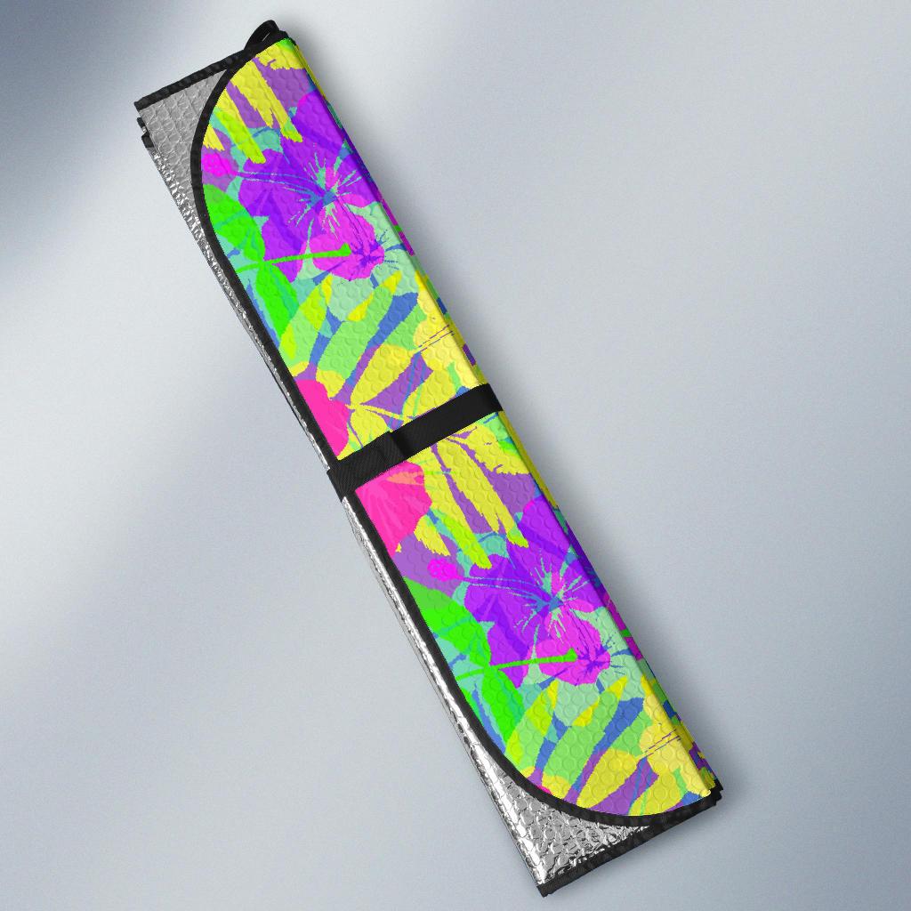 Neon Tropical Pattern Print Design A03 Car Sun Shades-JORJUNE.COM