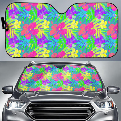 Neon Tropical Pattern Print Design A03 Car Sun Shades-JORJUNE.COM
