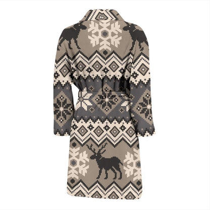 Nordic Pattern Print Design A01 Men Bathrobe-JORJUNE.COM