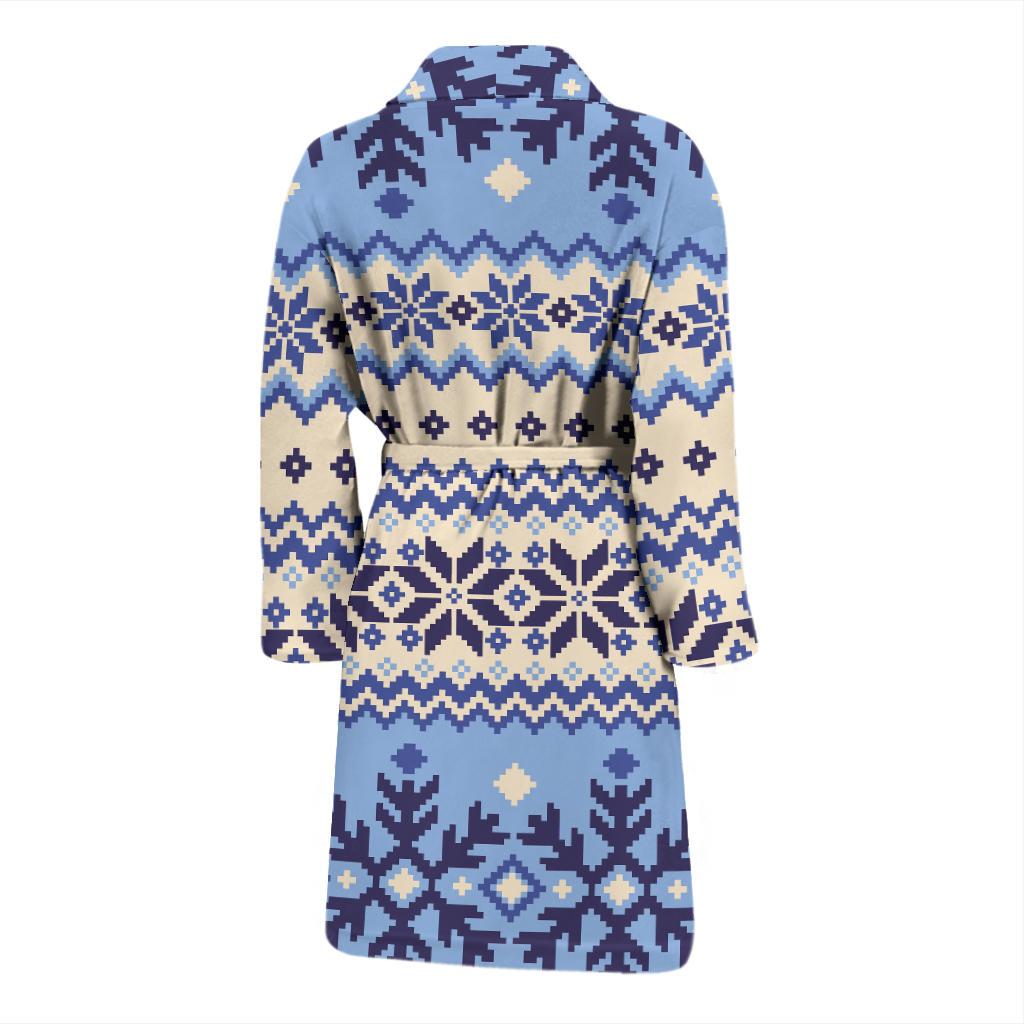 Nordic Pattern Print Design A03 Men Bathrobe-JORJUNE.COM