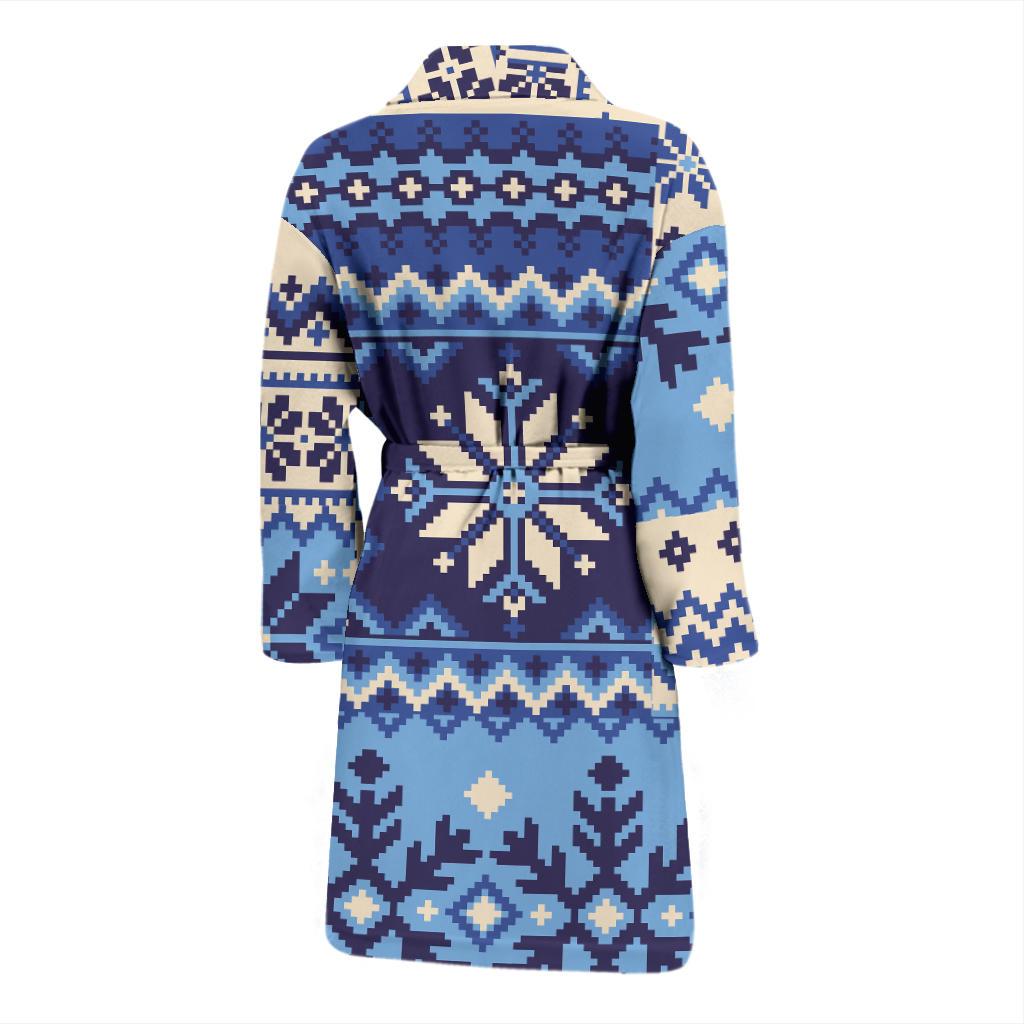 Nordic Pattern Print Design A04 Men Bathrobe-JORJUNE.COM