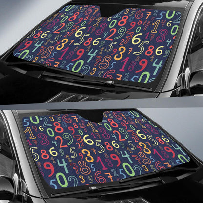 Number Pattern Print Design A01 Car Sun Shades-JORJUNE.COM