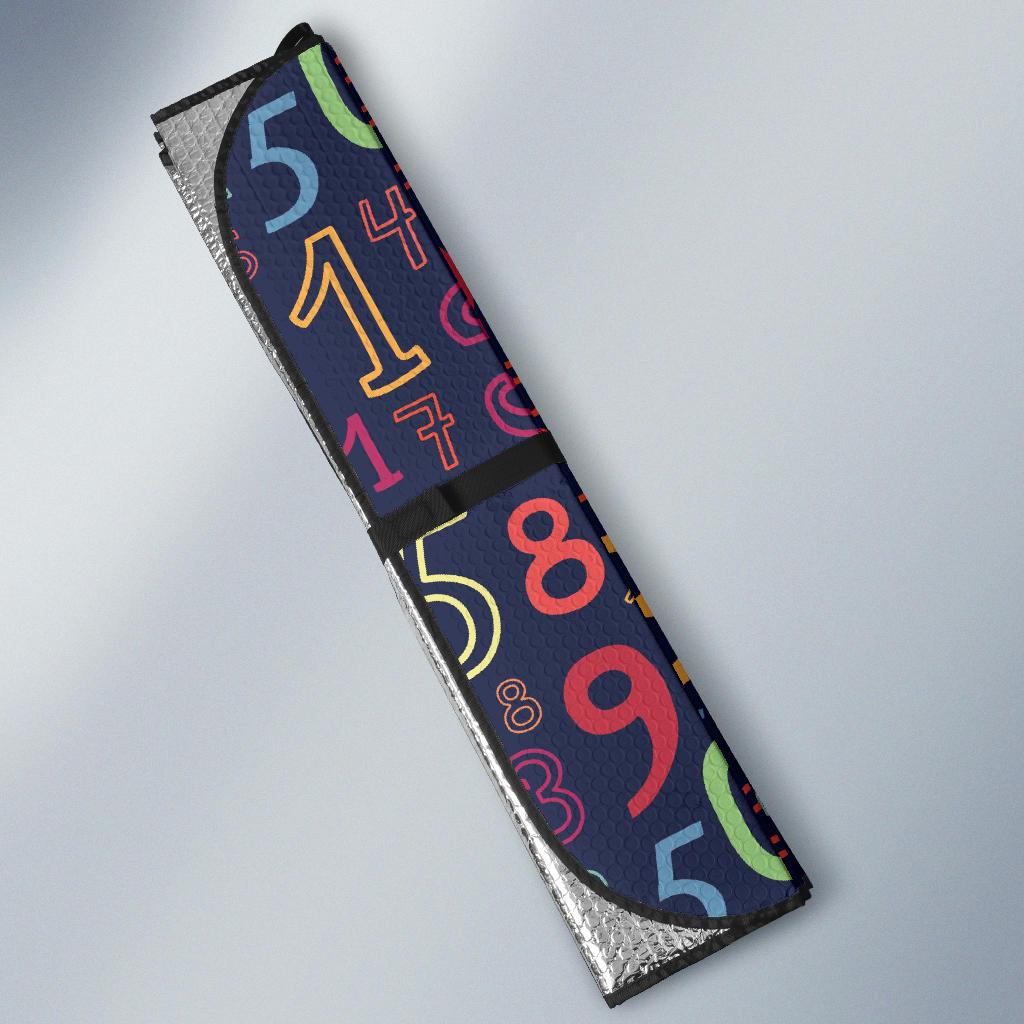 Number Pattern Print Design A01 Car Sun Shades-JORJUNE.COM