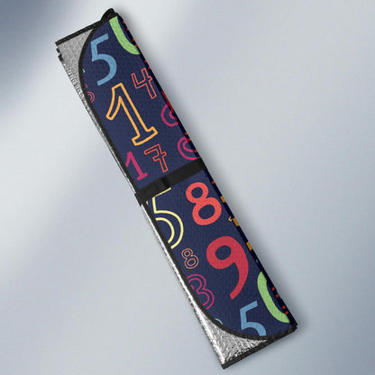 Number Pattern Print Design A01 Car Sun Shades-JORJUNE.COM