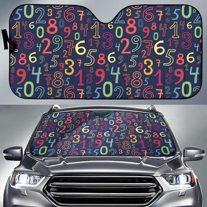 Number Pattern Print Design A01 Car Sun Shades-JORJUNE.COM
