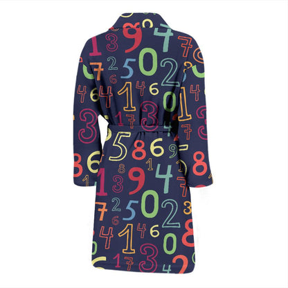 Number Pattern Print Design A01 Men Bathrobe-JORJUNE.COM