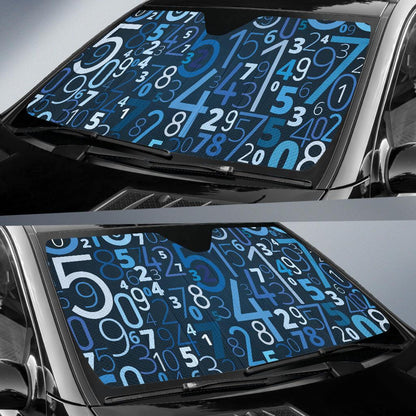Number Pattern Print Design A02 Car Sun Shades-JORJUNE.COM