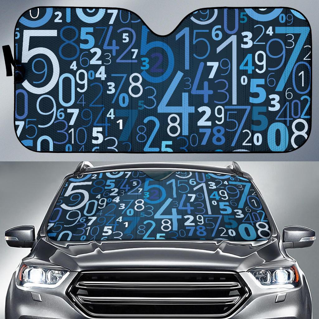 Number Pattern Print Design A02 Car Sun Shades-JORJUNE.COM