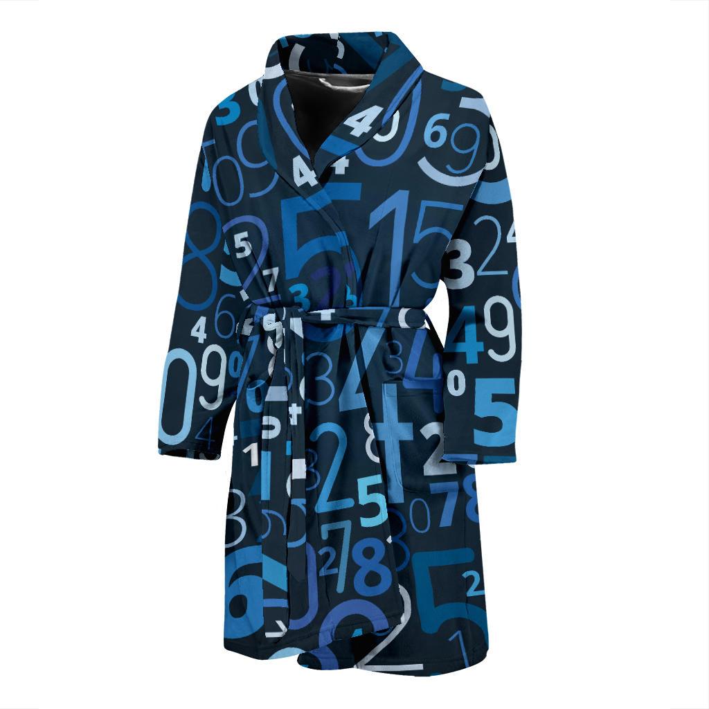 Number Pattern Print Design A02 Men Bathrobe-JORJUNE.COM