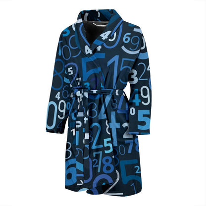 Number Pattern Print Design A02 Men Bathrobe-JORJUNE.COM