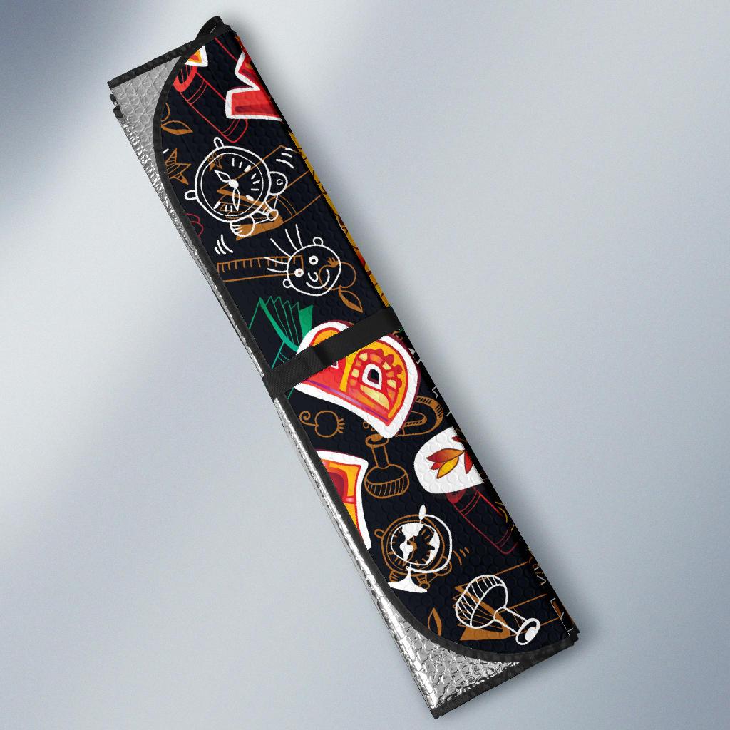 Number Pattern Print Design A03 Car Sun Shades-JORJUNE.COM